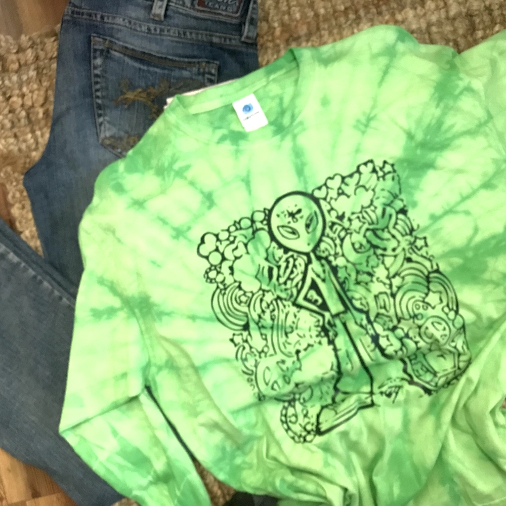 Cannabis long sleeve tie-dye shirt